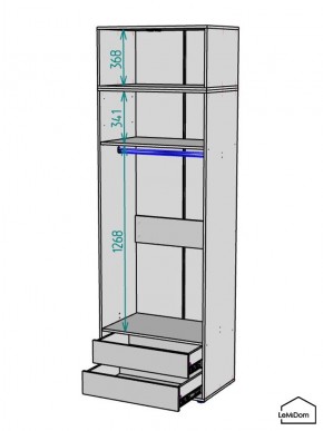 Шкаф с антресолью Linnea MHR-2POA-3 2450х800х510 (Белый-М 11.1.1) в Можге - mozhga.ok-mebel.com | фото 3