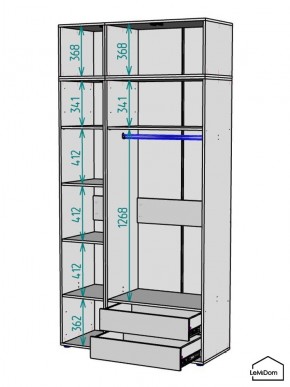 Шкаф с антресолью Linnea MHR-3POA-2 2450х1200х510 (Белый-М 11.1.2) в Можге - mozhga.ok-mebel.com | фото 3