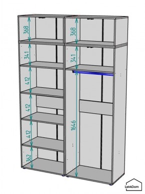 Шкаф с антресолью Linnea MHR-4A-1 2450х1600х510 (Графит-М 11.1.25) в Можге - mozhga.ok-mebel.com | фото 3