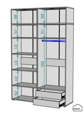 Шкаф с антресолью Linnea MHR-4A-2 2450х1600х510 (Белый-М 11.1.1) в Можге - mozhga.ok-mebel.com | фото 2