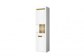 Шкаф с витриной 1V1D P, TORINO, цвет белый/Дуб наварра в Можге - mozhga.ok-mebel.com | фото 1