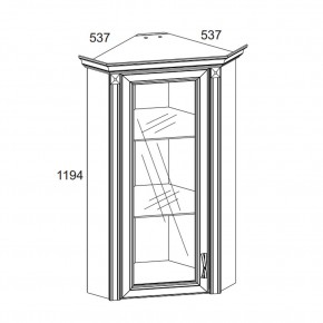 Шкаф с витриной 1VU, MONAKO, цвет Сосна винтаж/дуб анкона в Можге - mozhga.ok-mebel.com | фото 2