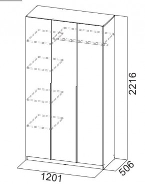 Шкаф ШК-5 (1200) Меланж в Можге - mozhga.ok-mebel.com | фото 6