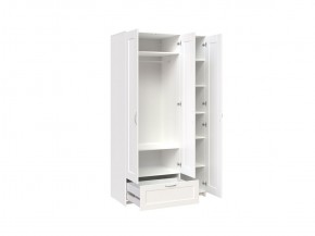 Шкаф СИРИУС трёхдверный белый с одним выдвижным ящиком и зеркалом в Можге - mozhga.ok-mebel.com | фото 3