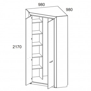 Шкаф угловой 2D, OLIVIA, цвет вудлайн крем/дуб анкона в Можге - mozhga.ok-mebel.com | фото 3