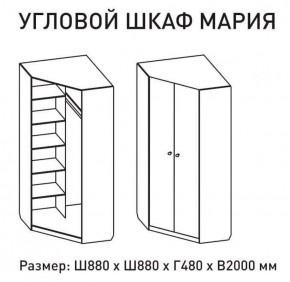 Шкаф угловой Мария 880*880 (ЛДСП 1 кат.) в Можге - mozhga.ok-mebel.com | фото 2