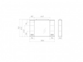 Шкаф-зеркало Cube 100 Эл. Домино (DC5013HZ) в Можге - mozhga.ok-mebel.com | фото 2