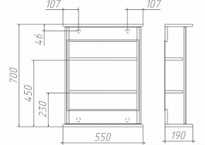 Шкаф-зеркало Милана 55 (правый/левый) Айсберг (DA1063HZ) в Можге - mozhga.ok-mebel.com | фото 2