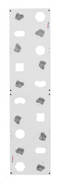 Скалодром пристенный (500*2000) стандарт ЭЛЬБРУС Pastel с отверстиями (10 шт. серых зацепов) цв.белый в Можге - mozhga.ok-mebel.com | фото 1