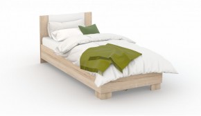 Спальня Аврора Кровать 120 со встроенным основанием под матрас Дуб сонома/Белый в Можге - mozhga.ok-mebel.com | фото