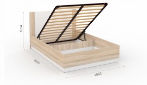 Спальня Аврора Кровать 160 с подъемным механизмом Дуб сонома/Белый в Можге - mozhga.ok-mebel.com | фото 2