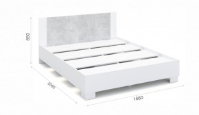 Спальня Аврора Кровать 160 со встроенным основанием под матрас Белый/Ателье светлый в Можге - mozhga.ok-mebel.com | фото