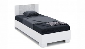 Спальня Аврора Кровать 90 со встроенным основанием под матрас Белый/Ателье светлый в Можге - mozhga.ok-mebel.com | фото