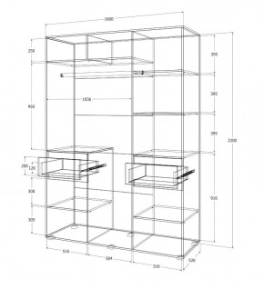 Спальный гарнитур Лиана (Дуб Крафт Белый/Графит) в Можге - mozhga.ok-mebel.com | фото 14