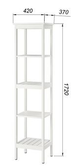 Стеллаж 420 Кантри, массив сосны, цвет белый в Можге - mozhga.ok-mebel.com | фото 3