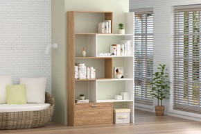 Стеллаж раздвижной (ЛДСП дуб крафт золотой/белый) в Можге - mozhga.ok-mebel.com | фото 3