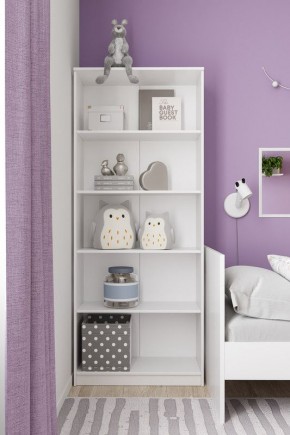 Стеллаж СИРИУС широкий, с пятью полками, цвет белый в Можге - mozhga.ok-mebel.com | фото
