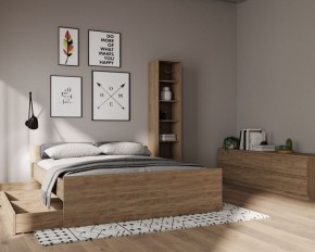 Стеллаж СИРИУС узкий, с пятью полками, цвет Дуб Сонома в Можге - mozhga.ok-mebel.com | фото 3