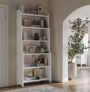 Стеллаж Вествик, массив сосны, цвет белый в Можге - mozhga.ok-mebel.com | фото 3