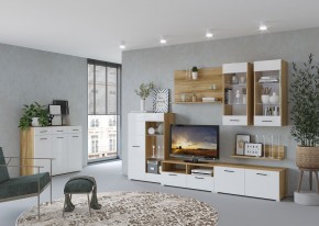 Стенка НЕНСИ 3 (Крафт золотой/Белый глянец) в Можге - mozhga.ok-mebel.com | фото 3