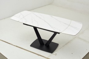 Стол ALATRI 120 MATT WHITE MARBLE SOLID CERAMIC / BLACK, ®DISAUR в Можге - mozhga.ok-mebel.com | фото 1