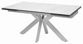 Стол BELLUNO 160 MARBLES KL-99 Белый мрамор матовый, итальянская керамика/ белый каркас, ®DISAUR в Можге - mozhga.ok-mebel.com | фото 2