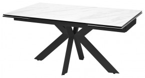 Стол BELLUNO 160 MARBLES KL-99 Белый мрамор матовый, итальянская керамика/ черный каркас, ®DISAUR в Можге - mozhga.ok-mebel.com | фото