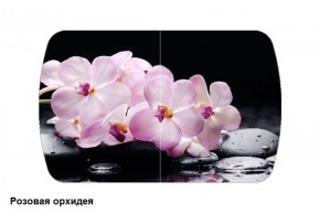 Стол Бостон 900*600 (опоры Брифинг) Стекло/фотопечать Розовая Орхидея в Можге - mozhga.ok-mebel.com | фото