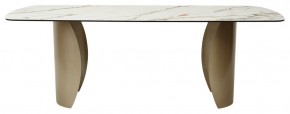 Стол BRONTE 220 KL-188 Контрастный мрамор матовый, итальянская керамика/ Шампань, ®DISAUR в Можге - mozhga.ok-mebel.com | фото 2