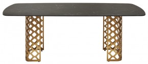 Стол CHIAVARI 220 KL-116 Черный мрамор матовый, итальянская керамика / бронзовый, ®DISAUR в Можге - mozhga.ok-mebel.com | фото 8