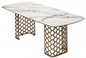 Стол CHIAVARI 220 KL-188 Контрастный мрамор матовый, итальянская керамика / Шампань, ®DISAUR в Можге - mozhga.ok-mebel.com | фото 7