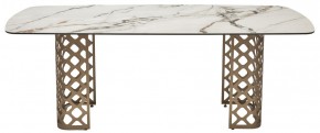 Стол CHIAVARI 220 KL-188 Контрастный мрамор матовый, итальянская керамика / Шампань, ®DISAUR в Можге - mozhga.ok-mebel.com | фото 8