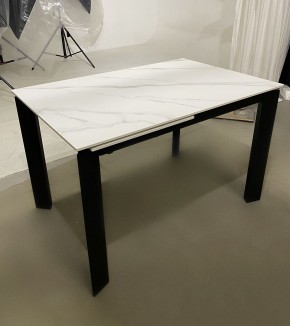 Стол CORNER 120 MATT WHITE MARBLE SOLID CERAMIC / BLACK, ®DISAUR в Можге - mozhga.ok-mebel.com | фото 2