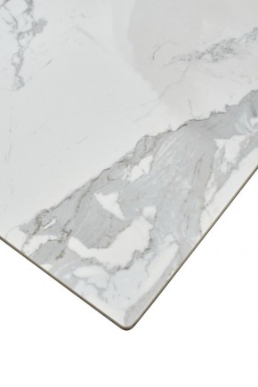 Стол CREMONA 140 HIGH GLOSS STATUARIO Белый мрамор глянцевый, керамика/ белый каркас, ®DISAUR в Можге - mozhga.ok-mebel.com | фото 6
