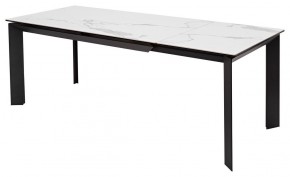 Стол CREMONA 140 HIGH GLOSS STATUARIO Белый мрамор глянцевый, керамика/ черный каркас, ®DISAUR в Можге - mozhga.ok-mebel.com | фото 2