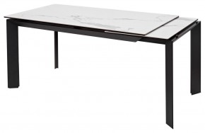 Стол CREMONA 140 HIGH GLOSS STATUARIO Белый мрамор глянцевый, керамика/ черный каркас, ®DISAUR в Можге - mozhga.ok-mebel.com | фото 3
