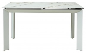 Стол CREMONA 180 KL-188 Контрастный мрамор матовый, итальянская керамика/ белый каркас, ®DISAUR в Можге - mozhga.ok-mebel.com | фото 2