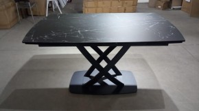 Стол FOGGIA 140 KL-116 Черный мрамор матовый, итальянская керамика/ черный каркас, ®DISAUR в Можге - mozhga.ok-mebel.com | фото 2