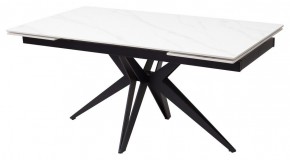 Стол FORIO 160 MATT WHITE MARBLE SOLID CERAMIC / BLACK, ®DISAUR в Можге - mozhga.ok-mebel.com | фото