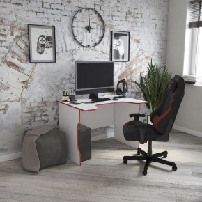 Стол компьютерный ВАРДИГ K2 100x82, белый/красный в Можге - mozhga.ok-mebel.com | фото 4