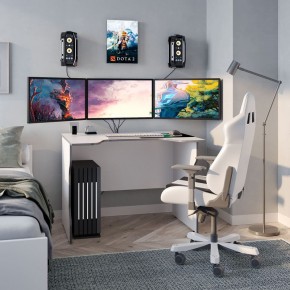 Стол компьютерный ВАРДИГ K2 100x82, белый/серебристый в Можге - mozhga.ok-mebel.com | фото 4
