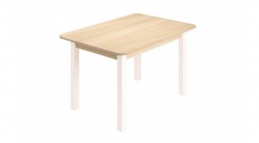 Стол ЛДСП (опоры белые) ясень шимо светлый в Можге - mozhga.ok-mebel.com | фото