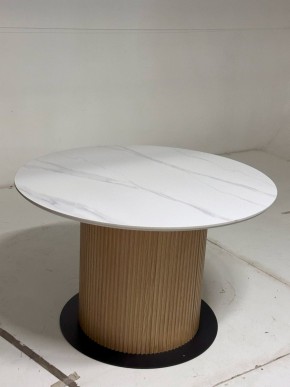 Стол MESA D120 цвет БЕЛЫЙ МРАМОР M326 / Каркас OAK, ®DISAUR в Можге - mozhga.ok-mebel.com | фото 2