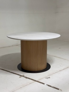 Стол MESA D120 цвет БЕЛЫЙ МРАМОР M326 / Каркас OAK, ®DISAUR в Можге - mozhga.ok-mebel.com | фото 3
