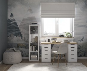 Стол письменный Ингар 2/55 140x75x55, дуб беленый/белый в Можге - mozhga.ok-mebel.com | фото 4