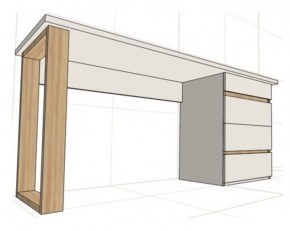 Стол письменный с тумбой 4 ящика (1450) в Можге - mozhga.ok-mebel.com | фото 2