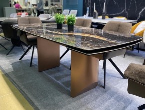 Стол ПУАНТО 200 TITANIUM LAWA NERO, керамика / МЕДЬ каркас М-City в Можге - mozhga.ok-mebel.com | фото 2