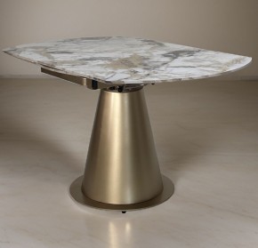 Стол TERAMO 135 GLOSS GRAND JADE SOLID CERAMIC, керамика, поворотн.механизм / Бронзовый, ®DISAUR в Можге - mozhga.ok-mebel.com | фото 1