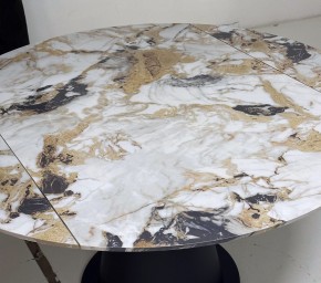 Стол TERAMO 135 GLOSS GRAND JADE SOLID CERAMIC, керамика, поворотн.механизм / Черный каркас, ®DISAUR в Можге - mozhga.ok-mebel.com | фото 4