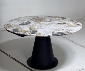 Стол TERAMO 135 GLOSS GRAND JADE SOLID CERAMIC, керамика, поворотн.механизм / Черный каркас, ®DISAUR в Можге - mozhga.ok-mebel.com | фото 5